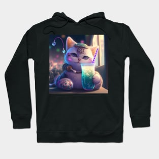 cute cat bubble tea Hoodie